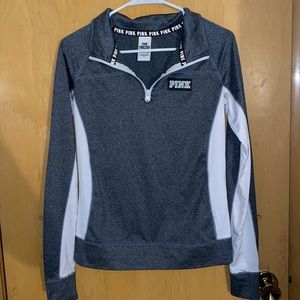 Grey Pink Quarter-zip sweater. Size S